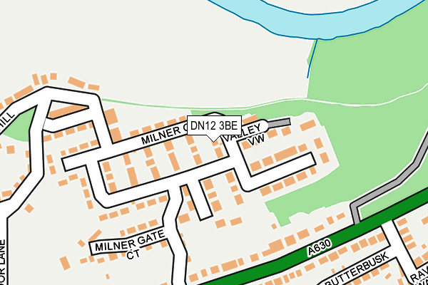 DN12 3BE map - OS OpenMap – Local (Ordnance Survey)