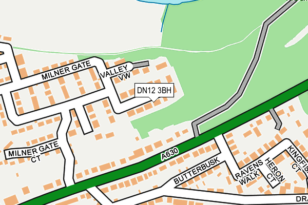 DN12 3BH map - OS OpenMap – Local (Ordnance Survey)