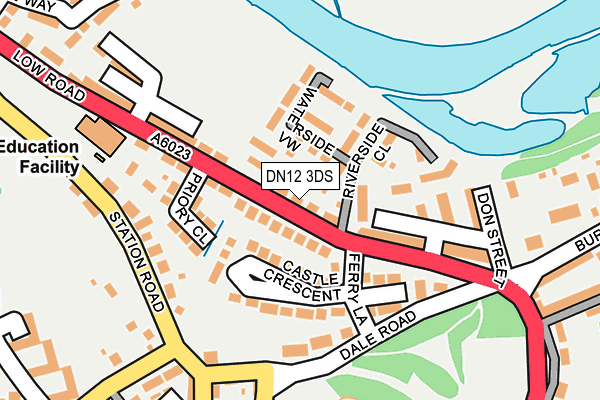 DN12 3DS map - OS OpenMap – Local (Ordnance Survey)