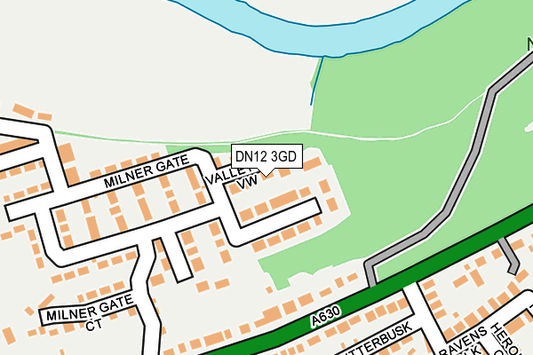 DN12 3GD map - OS OpenMap – Local (Ordnance Survey)