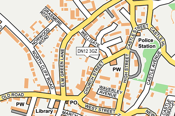 DN12 3GZ map - OS OpenMap – Local (Ordnance Survey)