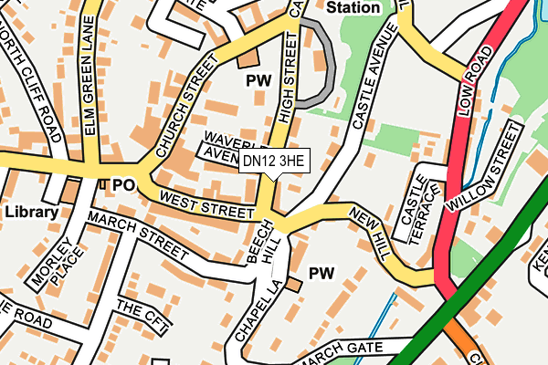 DN12 3HE map - OS OpenMap – Local (Ordnance Survey)