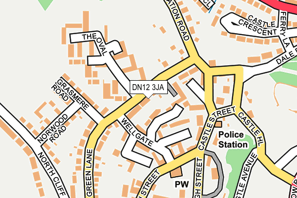 DN12 3JA map - OS OpenMap – Local (Ordnance Survey)