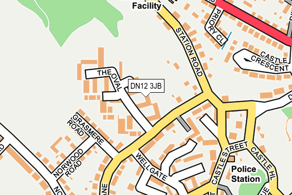 DN12 3JB map - OS OpenMap – Local (Ordnance Survey)