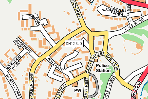 DN12 3JD map - OS OpenMap – Local (Ordnance Survey)