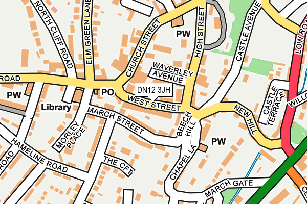 DN12 3JH map - OS OpenMap – Local (Ordnance Survey)