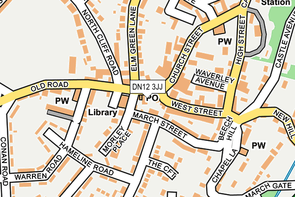 DN12 3JJ map - OS OpenMap – Local (Ordnance Survey)