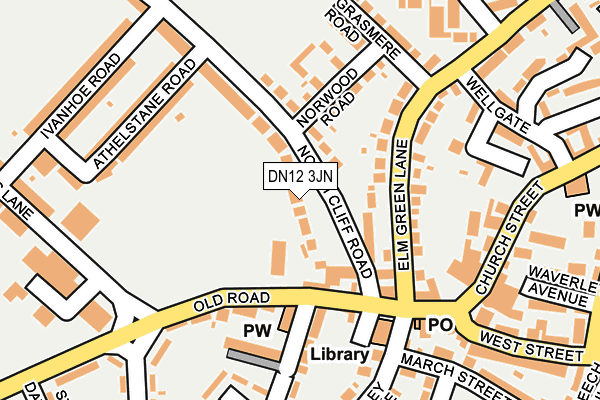 DN12 3JN map - OS OpenMap – Local (Ordnance Survey)