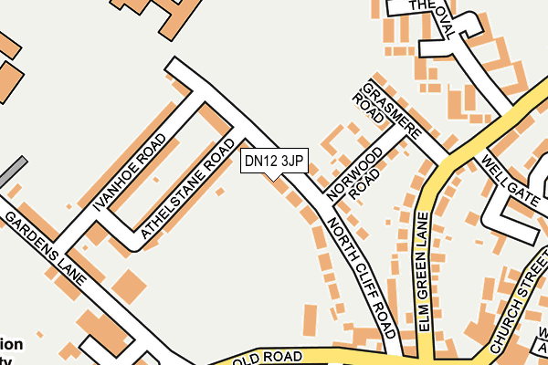 DN12 3JP map - OS OpenMap – Local (Ordnance Survey)