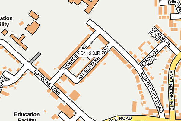 DN12 3JR map - OS OpenMap – Local (Ordnance Survey)