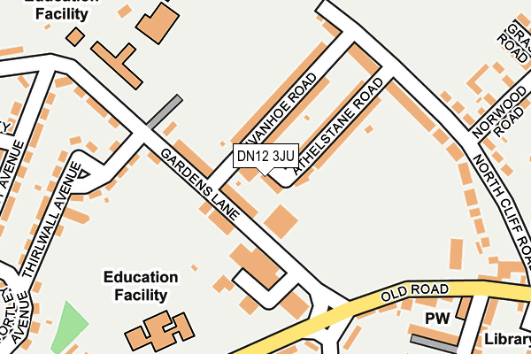 DN12 3JU map - OS OpenMap – Local (Ordnance Survey)