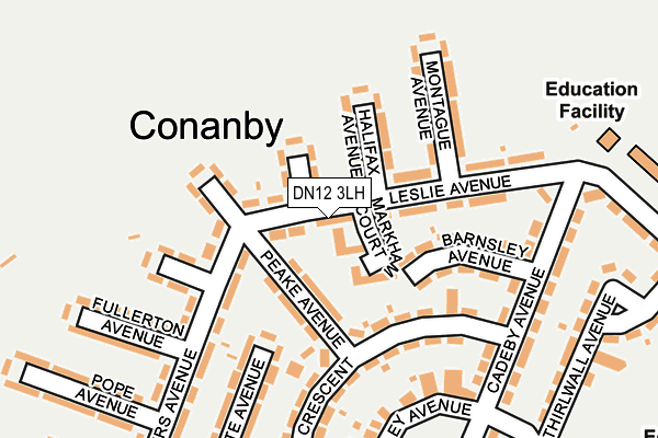 DN12 3LH map - OS OpenMap – Local (Ordnance Survey)