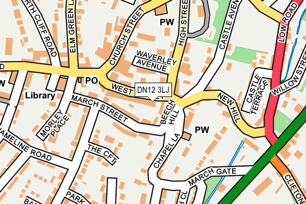 DN12 3LJ map - OS OpenMap – Local (Ordnance Survey)