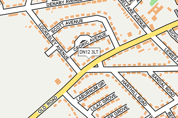 DN12 3LT map - OS OpenMap – Local (Ordnance Survey)