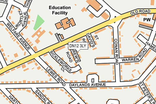 DN12 3LY map - OS OpenMap – Local (Ordnance Survey)