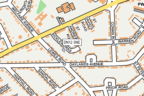 DN12 3NE map - OS OpenMap – Local (Ordnance Survey)