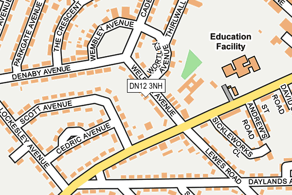 DN12 3NH map - OS OpenMap – Local (Ordnance Survey)