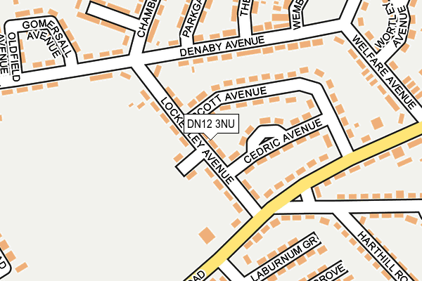 DN12 3NU map - OS OpenMap – Local (Ordnance Survey)