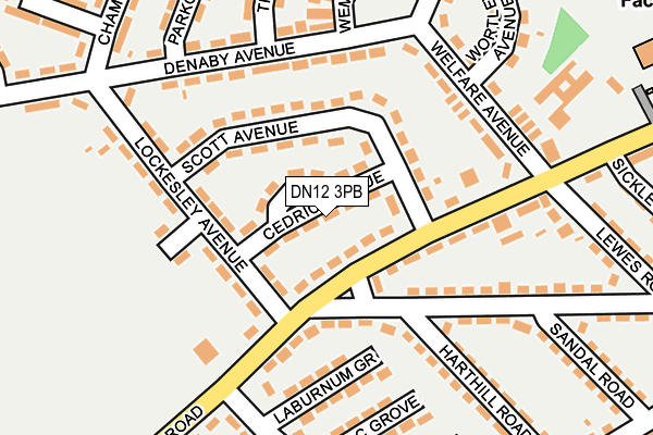 DN12 3PB map - OS OpenMap – Local (Ordnance Survey)