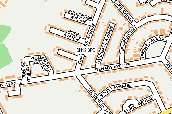 DN12 3PD map - OS OpenMap – Local (Ordnance Survey)