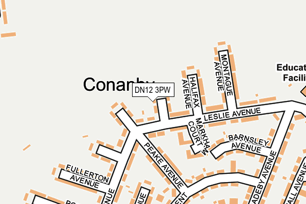 DN12 3PW map - OS OpenMap – Local (Ordnance Survey)