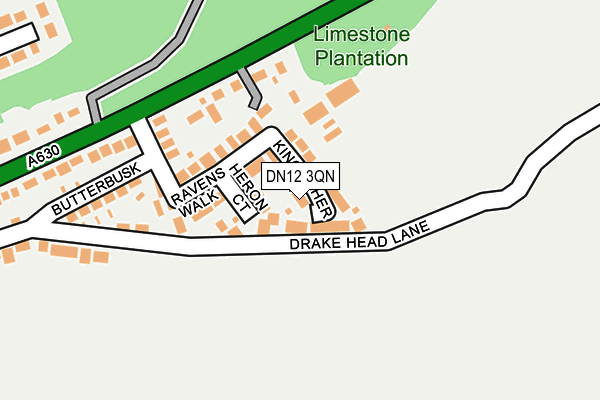 DN12 3QN map - OS OpenMap – Local (Ordnance Survey)