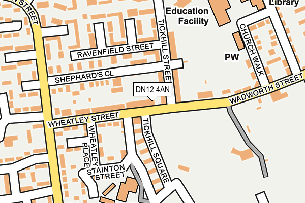 DN12 4AN map - OS OpenMap – Local (Ordnance Survey)