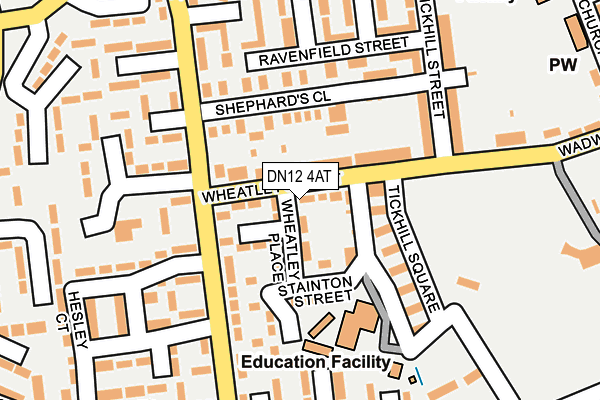 DN12 4AT map - OS OpenMap – Local (Ordnance Survey)