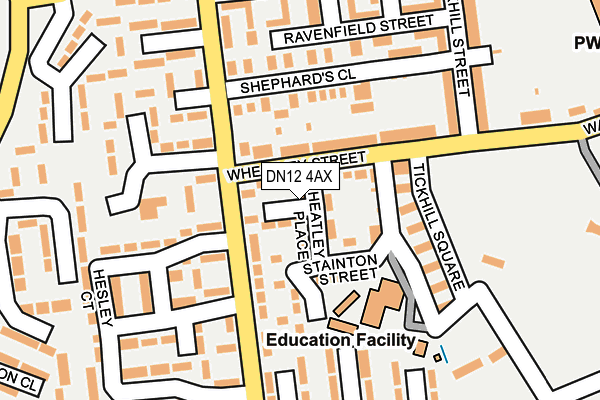 DN12 4AX map - OS OpenMap – Local (Ordnance Survey)