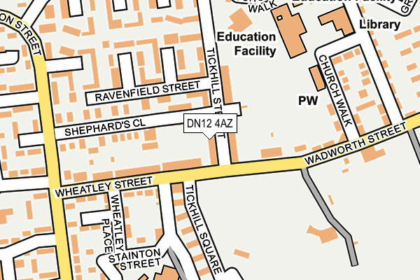 DN12 4AZ map - OS OpenMap – Local (Ordnance Survey)