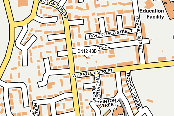 DN12 4BB map - OS OpenMap – Local (Ordnance Survey)