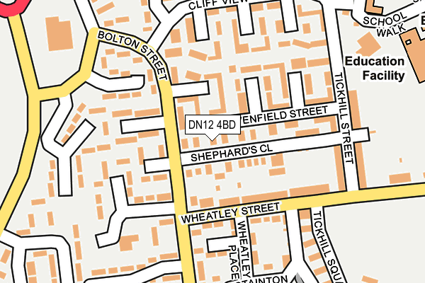 DN12 4BD map - OS OpenMap – Local (Ordnance Survey)