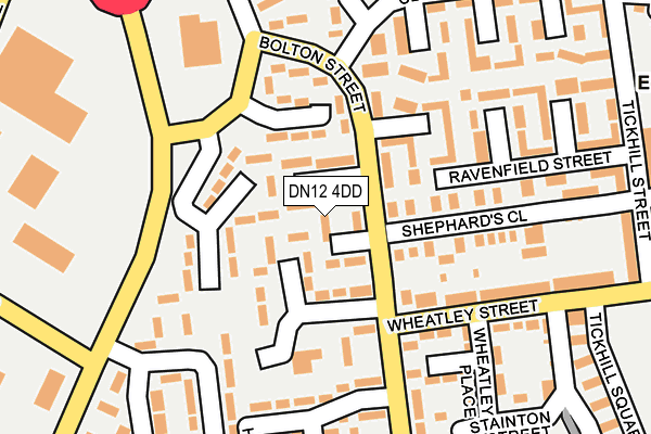 DN12 4DD map - OS OpenMap – Local (Ordnance Survey)