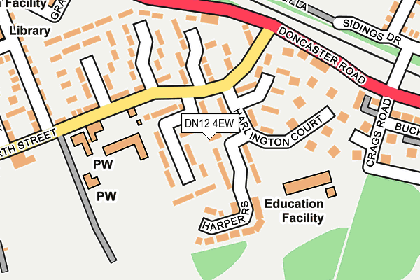 DN12 4EW map - OS OpenMap – Local (Ordnance Survey)