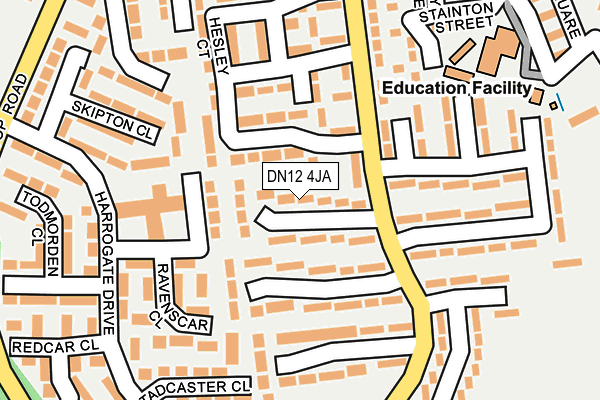 DN12 4JA map - OS OpenMap – Local (Ordnance Survey)