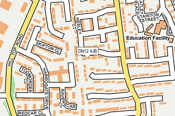 DN12 4JB map - OS OpenMap – Local (Ordnance Survey)