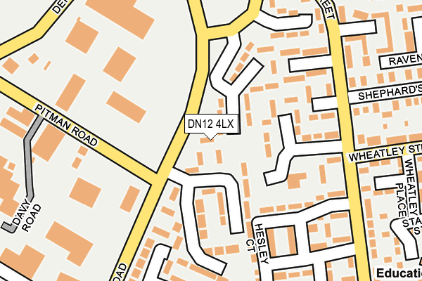 DN12 4LX map - OS OpenMap – Local (Ordnance Survey)