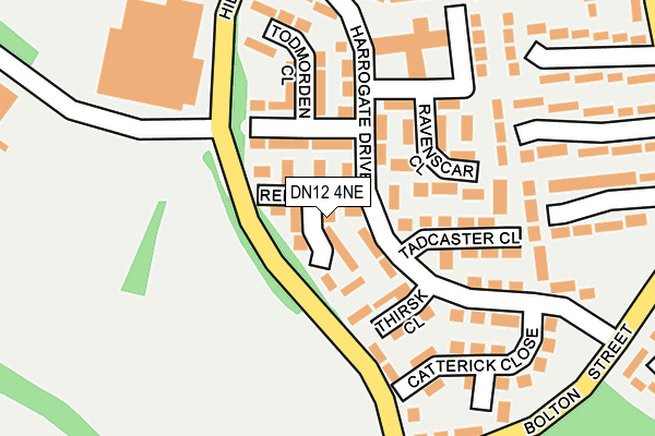 DN12 4NE map - OS OpenMap – Local (Ordnance Survey)