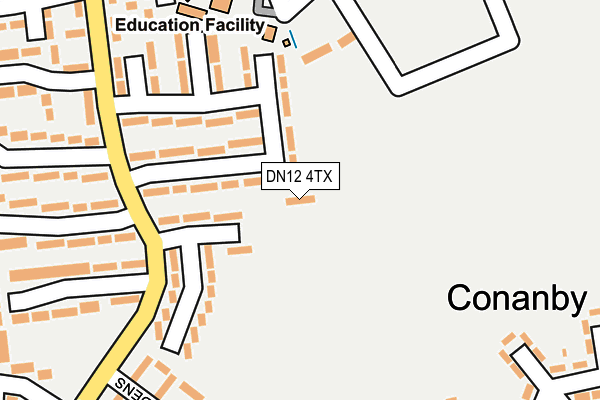 DN12 4TX map - OS OpenMap – Local (Ordnance Survey)