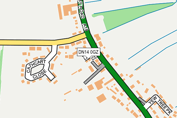 DN14 0GZ map - OS OpenMap – Local (Ordnance Survey)