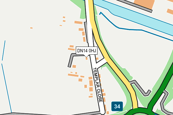 DN14 0HJ map - OS OpenMap – Local (Ordnance Survey)
