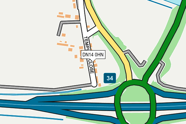 DN14 0HN map - OS OpenMap – Local (Ordnance Survey)