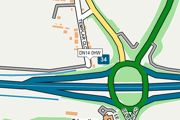 DN14 0HW map - OS OpenMap – Local (Ordnance Survey)