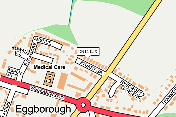 DN14 0JX map - OS OpenMap – Local (Ordnance Survey)