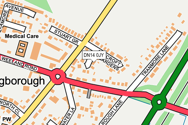 DN14 0JY map - OS OpenMap – Local (Ordnance Survey)