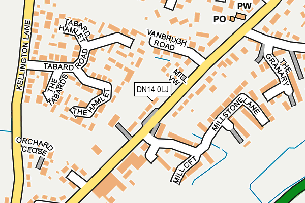 DN14 0LJ map - OS OpenMap – Local (Ordnance Survey)