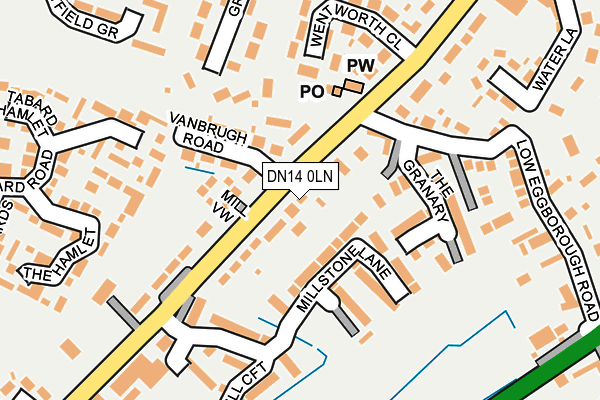DN14 0LN map - OS OpenMap – Local (Ordnance Survey)
