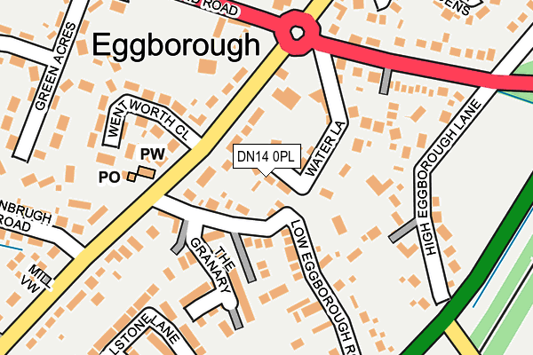 DN14 0PL map - OS OpenMap – Local (Ordnance Survey)