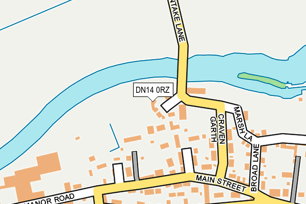 DN14 0RZ map - OS OpenMap – Local (Ordnance Survey)