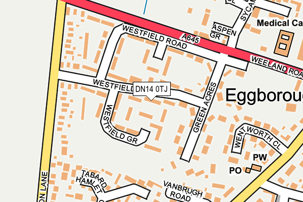 DN14 0TJ map - OS OpenMap – Local (Ordnance Survey)